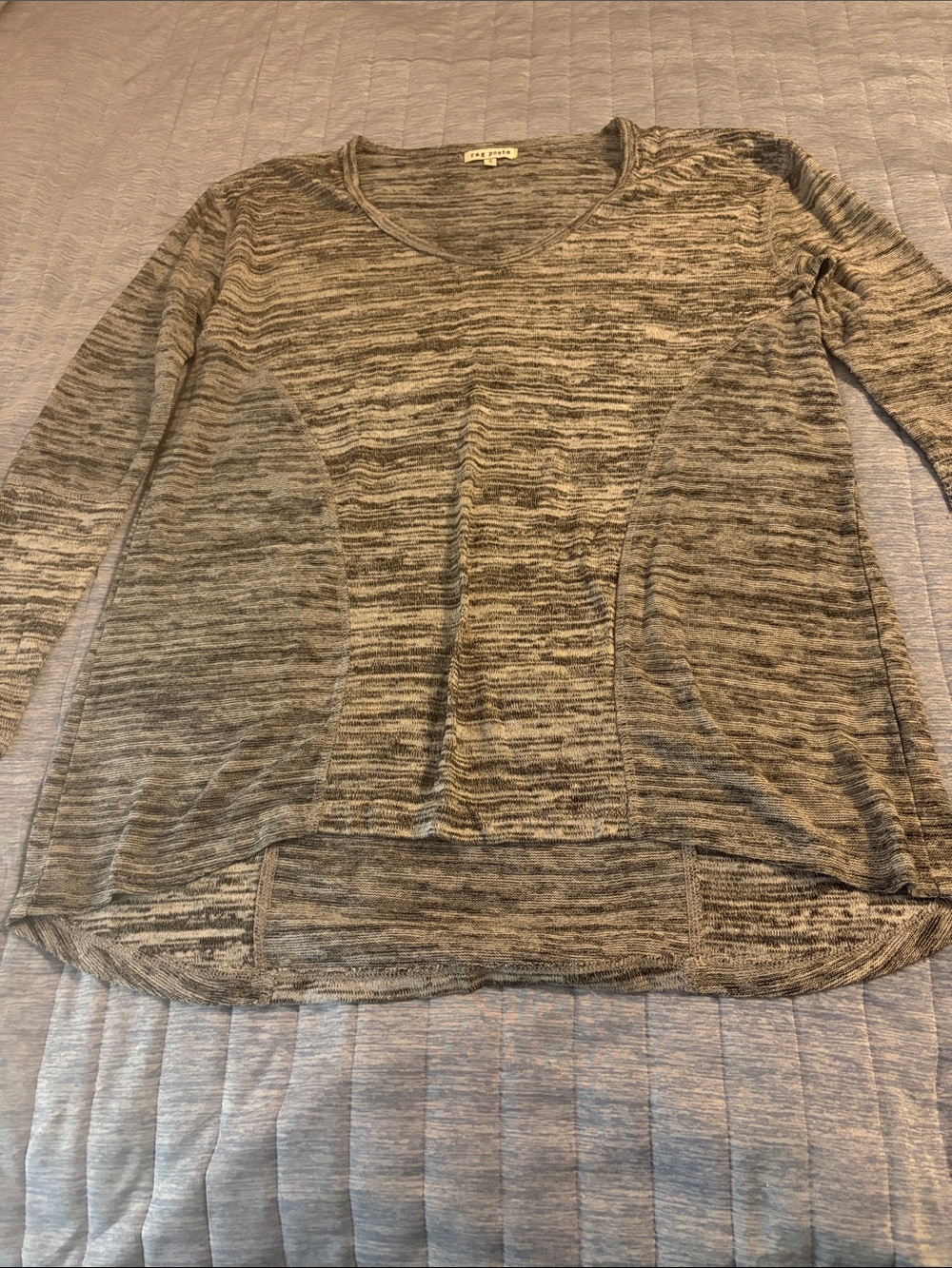Women's Marled Gray Scoop-Neck Sweater - Lightweight Everyday Knit